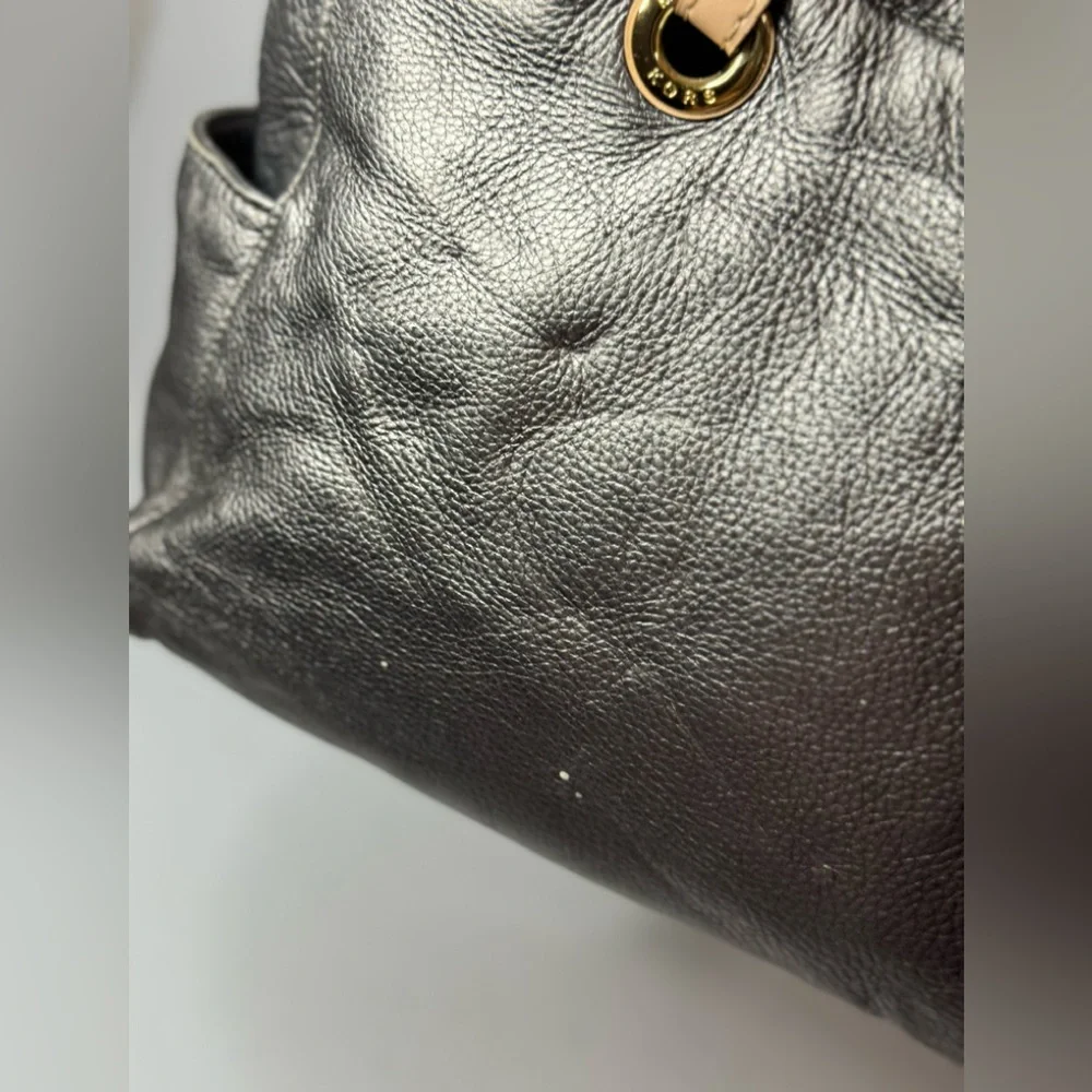 Michael Kors Metallic Grey Gold Hardware Tote Bag